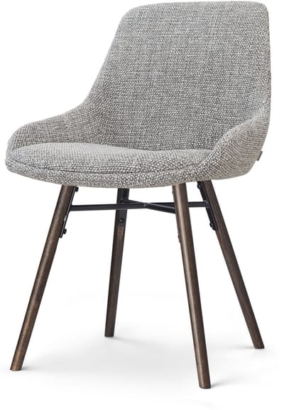 Nolon Nena-Isa Eetkamerstoel Grijs Blend - Walnoot Houten Onderstel - Scandinavisch - Comfortabel - Modern