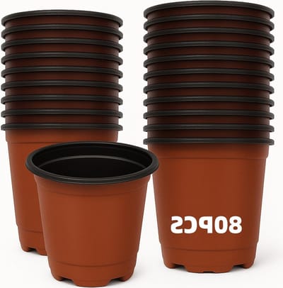 80 Stuks Plastic Plantenpotten 10cm - Herbruikbare Potten voor Zaailingen, Groenten, Kruidens en Vetplanten voor Binnen en Buiten Tuinieren