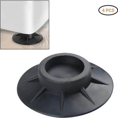 Lot de 4 patins stabilisateurs anti-vibrations et anti-marche pour lave-linge et sèche-linge noir