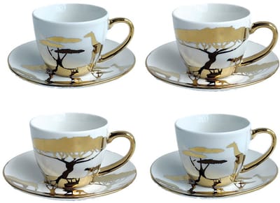 Dorée Savanne Koffiekopjes en Subassess - set van 4