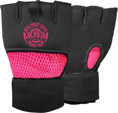 Joya Butterfly Bokshandschoenen - PU - Zwart met roze (Beschikbaar in verschillende maten)