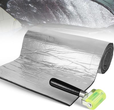 Isolatiemaat voor Auto's - Zilver Schuim, Zelfklevend, 5mm Dikte, 40cm x 200cm, Waterdicht en Vochtbestendig, Ideaal voor Trucks en Campers