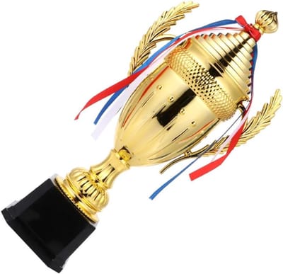 Gouden Trofee Beker - Prijsbeker Award - Wedstrijd Beloning - Modieus Ontwerp - 30 cm Hoog - Goud