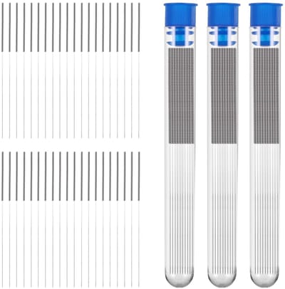 Dailygoods- Naalden Set 60 Stuks - Roestvrij Staal - Voor Reinigen 3D-Printer Spuitmonden - Dunne Buigzame Naalden - Efficiënt Ontwerp - Handige Schroefdraad Greep - Reinigingsnaalden