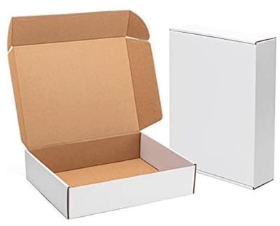 Verzenddozen 33 x 25,4 x 7,6 cm - 20 Stuks Witte Kartonnen Dozen voor Kleine Bedrijven