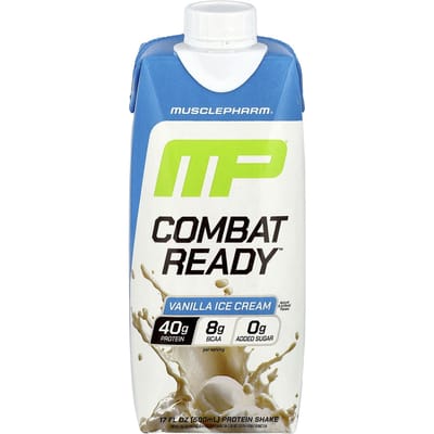 MusclePharm, Shaker Protéiné Combat Ready™, Glace Vanille, 500ml (17 oz liq.)