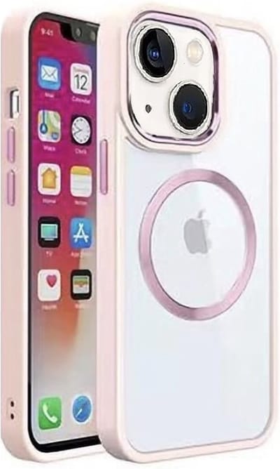 Cityhoesje - iPhone 14 Plus-15 Plus - Backcover - Magsafe - Transparant Roze