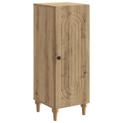 vidaXL - Dressoir - Artisanaal - eiken - 33 - x - 34,5 - x - 90 - cm - Bewerkt - hout