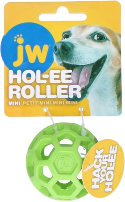 JW HOL-EE ROLLER – Hondenspeeltje - Hondenspeelgoed - Hondenbal - XS - Ø 5 cm - Natuurrubber - Groen
