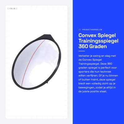 Dailygoods - Convex Spiegel Trainingsspiegel - 360 Graden Zicht - Ideaal voor Sporttraining - 25x25 cm - Hoogwaardig Acryl - Geschikt voor binnen en b...