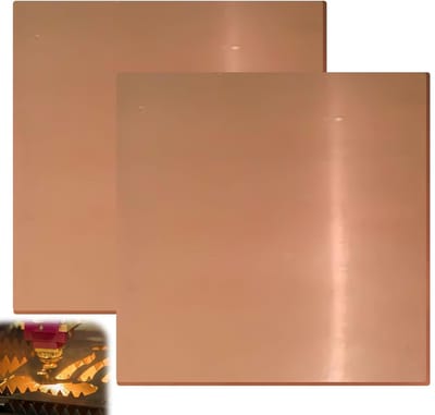 Koperplaten, 2 stuks, 99% puur koperplaat, 0,5 mm dik, rode koper, zelfbouw metalen plaat voor metaalhandwerk, sieraden maken, printplaatdruk