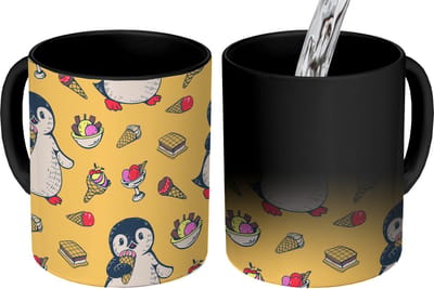 Magische Mok - Foto op Warmte Mokken - Koffiemok - IJs - Pinguïn - Pooldieren - Kinderen - Design - Magic Mok - Beker - 350 ML - Theemok