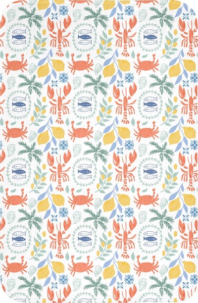 WC mat 40x60 cm - Antislip - Patroon - Wit - Illustraties - Mediterraans - Toiletmat - Vloermat - Douchemat - Toilet tapijt - Toiletmatten