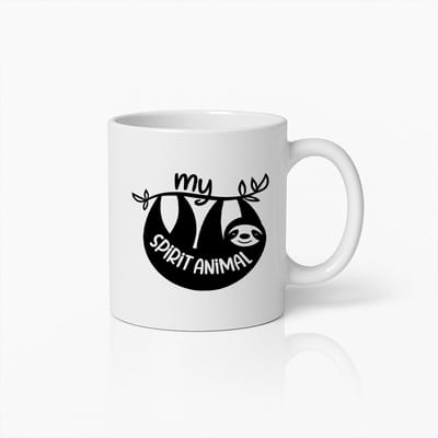 Grappige Luiaard Mok 330ml – "Mijn Spirit Animal" Koffiebeker – Leuk Cadeau voor Luiaard Fans, Ontspanning & Humor