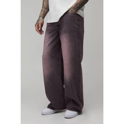 Lange Baggy Getinte Jeans | Pink | Size 32