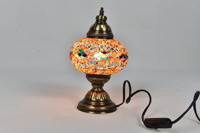 Turkse lamp - handgemaakt tafellamp multicolour - staande lamp - 15x32 cm - unieke decoratie
