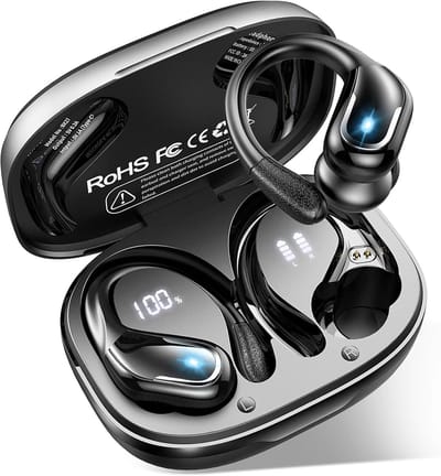 Thijox - Bluetooth Koptelefoon Sport, Draadloze Hoofdtelefoon met 75 Uur Speeltijd, Bluetooth 5.4, Hi-Fi Stereo, ENC Ruisonderdrukking, IPX8 Waterdich