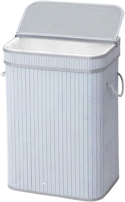 Opvouwbare Wasmand - Opbergmand met Deksel - Ruimtebesparende Organizer - Niet-geweven Stof - 40x30x60cm - Grijs