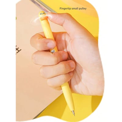 Eendenpennen Vingertop Klein Katrol Rolschaatsen 0.5mm Balpen Zwarte Kleur Gelinkt Voor Schrijven Kantoor School Terug Naar School one-size beige