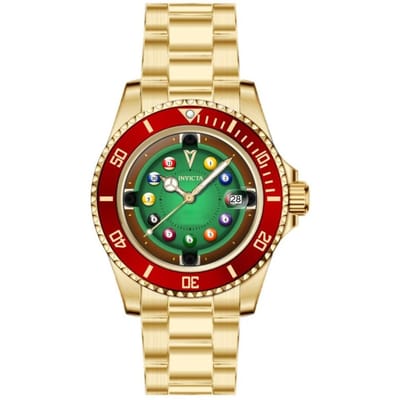 Invicta Pro Diver 50522 Heren Horloge - Quartz Uurwerk - Roestvrij Staal met groene Wijzerplaat - 40mm