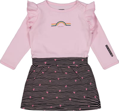 4PRESIDENT Meisjes jurk - Stripe AOP Black - Maat 50 - Meisjes jurken