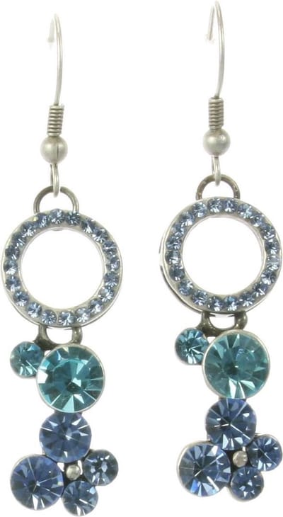 Behave - Oorhangers rond met blauwe steentjes - Feestelijke look