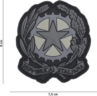 Embleem 3D PVC Italiaanse ster grijs