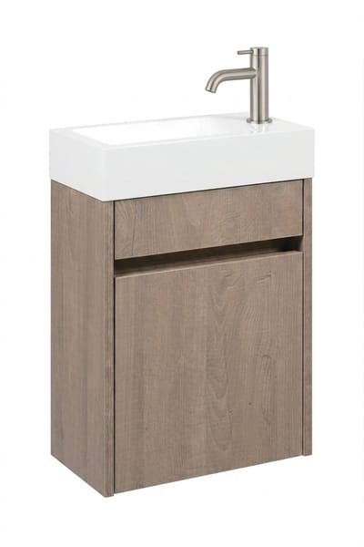 Saqu Florence fonteinmeubel toffee incl. fontein en rvs-look kraan rechts