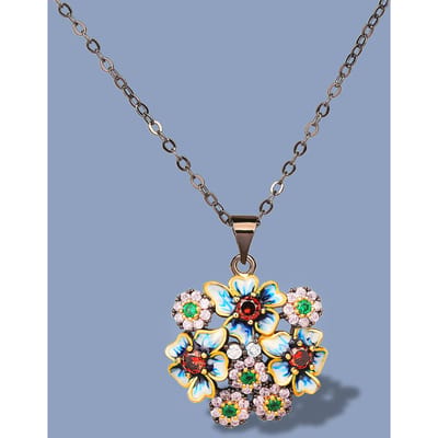 Europese en N Trend Zirkonia Ketting Zwart Pak Modekleur Zirkonia Pak gray