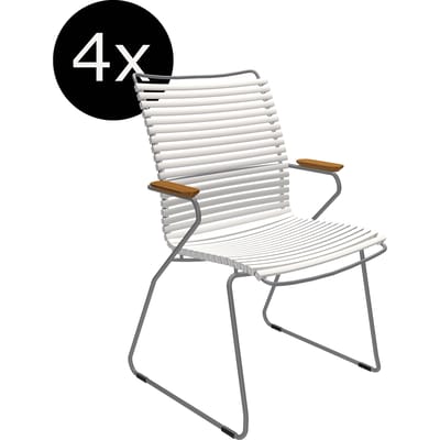 HOUE Bundel 4x CLICK Dining fauteuil met hoge rugleuning - muted white