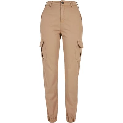 Urban Classics - High Waist Cargobroek - Taille, 28 inch - Beige