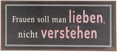 Clayre & Eef Tekstbord 30x13 cm Bruin Metaal