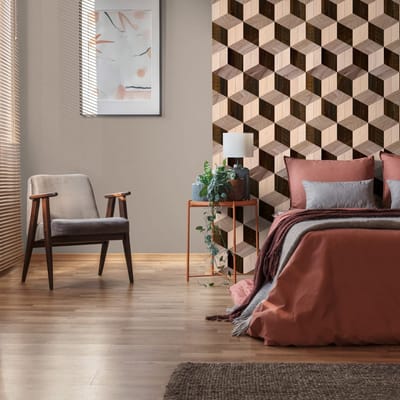 Fotobehang Profhome 398331-GU vliesbehang hardvinyl warmdruk in reliëf glad 3D mat bruin beige 1,59 m x 2,8 m