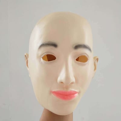 Masque de carnaval en latex, belle femme One size fits all adults beige