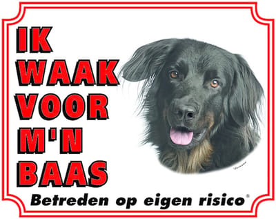 Hovawart Waakbord - Ik waak voor mijn Baas