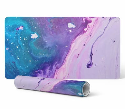 Antislip beschermmat voor op het bureau met abstract golfmotief, 90x45 cm