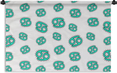 Wandkleed - Wanddoek - Kreeft - Astrologie - Zodiac - Design - 90x60 cm - Wandtapijt