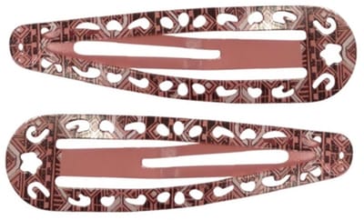 Haarsoires Haarspeld Klikklak 6cm - Opengewerkt Ibiza Print - Roze - Set van 2 stuks - Haarclip Speldjes - Makkelijk in Gebruik - Haaraccessoires voor Volwassenen & Kinderen - Hair Clip - Decoratieve Haaraccessoire