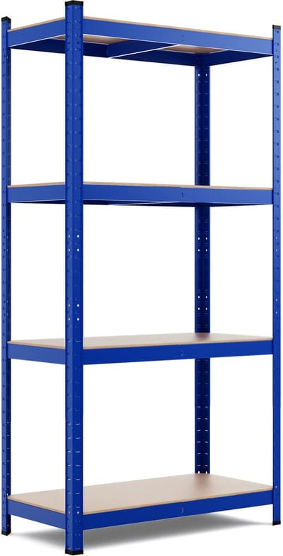 COSTWAY Rek voor zware lasten, opbergrek met 4 niveaus met metalen frame, metalen rek, belastbaar tot 720 kg, insteekrek, kelderrek, werkplaatsrek, 80 x 40 x 160 cm