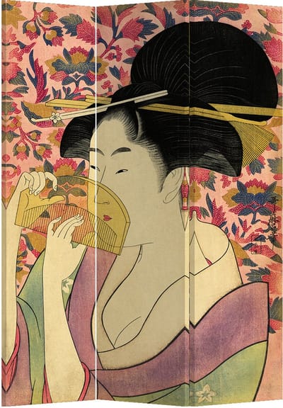 Fine Asianliving Kamerscherm Scheidingswand B120xH180cm 3 Panelen Japanse Geisha