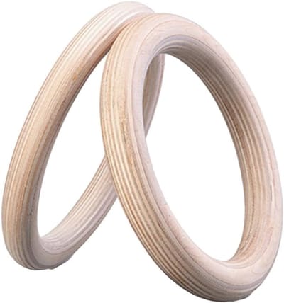 Houten Turnringen - Gymnastiek Ringen - Thuisfitness Kracht - Natuurlijk Berkenhout - 2 Stuks Set - Natuurlijk Hout