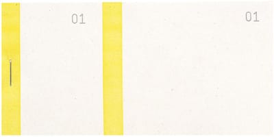 Exacompta 50x Nummerboekjes met 100 blad met dubbele nummering en gekleurde band - 6 ,6x13,5cm - Geel - 96303E