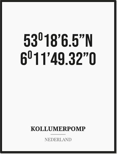 Poster/kaart KOLLUMERPOMP met coördinaten