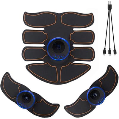 Entraîneur Musculaire Abdominal EMS Sans Fil pour Remodelage Corporel Masseur de Fitness Stimulateur Unisexe Bras Jambe Cou Hanches