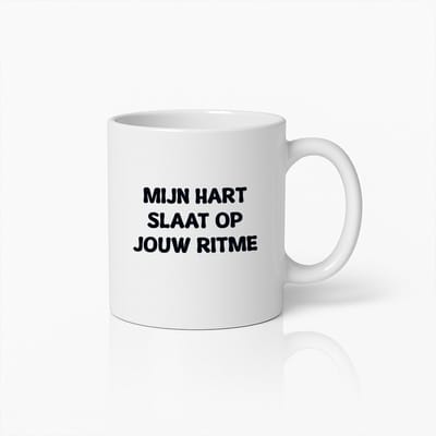 Mijn Hart Slaat op Jouw Ritme Mok – Romantische Koffiebeker Cadeau voor Stellen