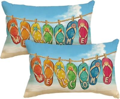 Famanu – Set van 2 waterdichte strandkussenslopen, 30 x 50 cm, voor buiten, decoratieve kussens