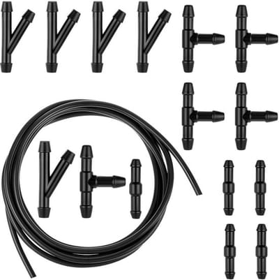 Ruitensproeisysteem 3 m - Reparatieset - Slangverbindingen - Rubber Slang - Duurzaam - 15 Stuks - Sproeisysteem