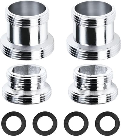Set van 4 Kraanadapters M18 naar M22-2 - Dubbele Draad Messing Adapters voor Keukenkranen en Waterfilters met 4 O-ringen