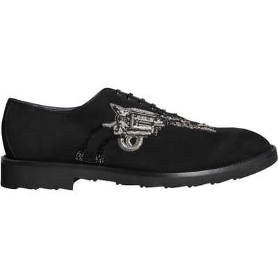 Dolce & Gabbana Zwarte Suède Sicilia Veterschoenen