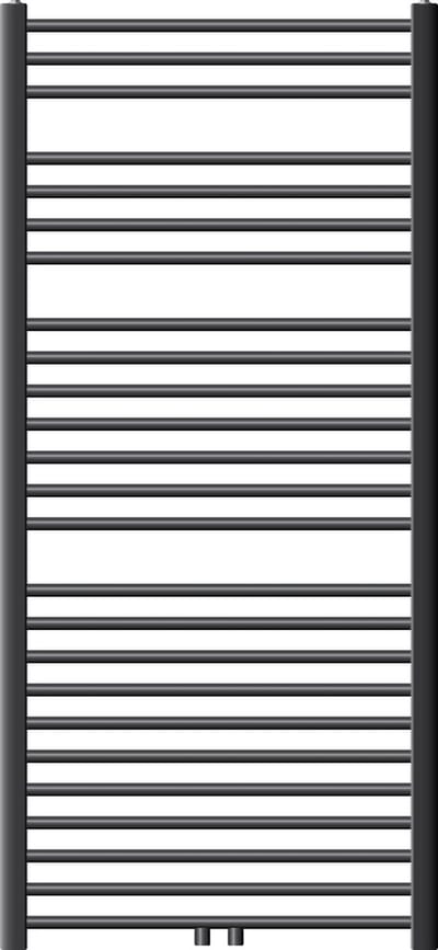 Badkamerradiator Sahara 750x1500 mm antraciet gebogen met middenaansluiting